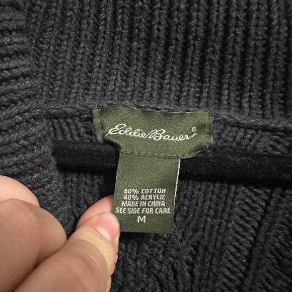 Eddie Bauer Charcoal Cowl Neck Sweater - Picture 2 of 7